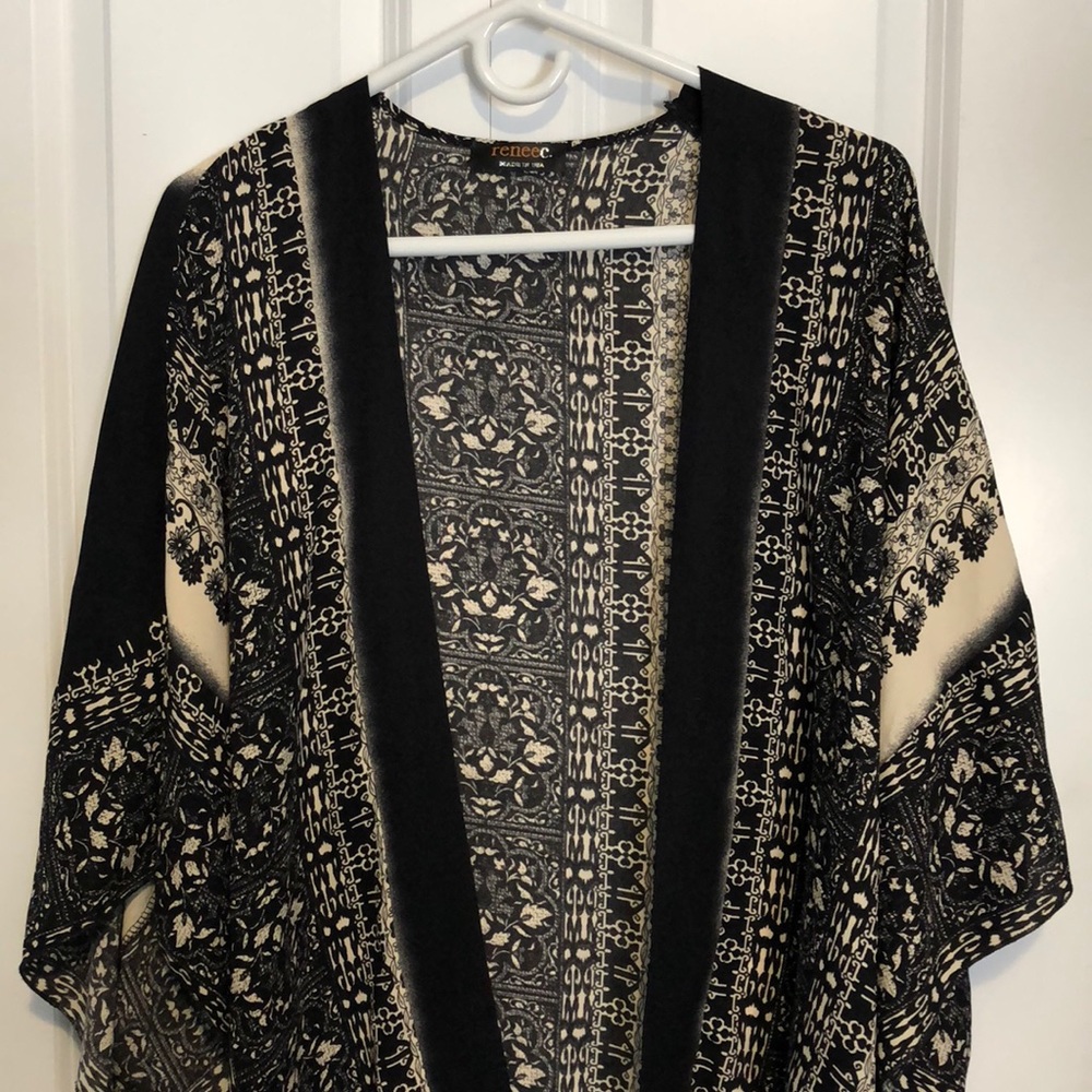 Renee C Kimono Cardigan 3/4 Length Sleeves